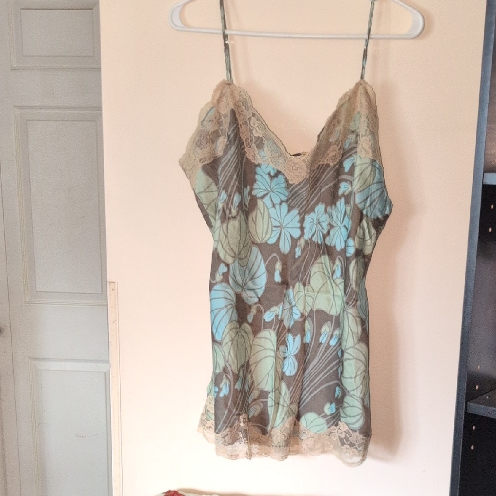 New York & Company Floral Lace Trim Camisole